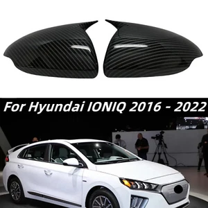 For 2016-2022 Hyundai IONIQ Carbon Fiber Wing Side Mirror Cover Rear View Cover - Picture 1 of 5