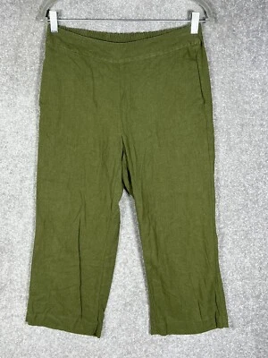 Pantalones cortos Coldwater Creek de lino rayón para mujer XS 4-6 bolsillos verdes Foto 1 de 4