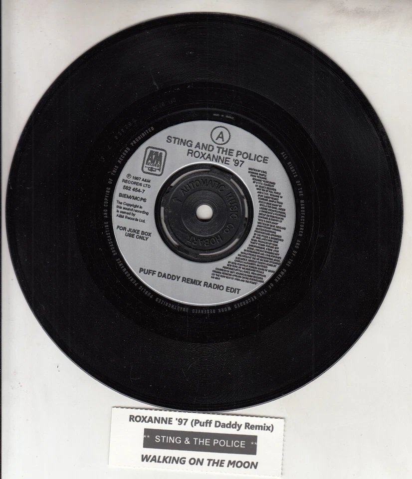 STING & THE POLICE  Roxanne '97 & Walking On The Moon 7" 45 rpm record RARE! - Image 1 of 1