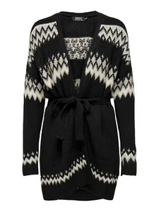 Cárdigan mujer ONLY onlMARJANA L/S CARDIGAN poncho cinturón patrón noruego NUEVO - Imagen 1 de 5