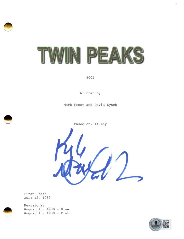 Kyle MacLachlan Signed Autograph Twin Peaks Pilot Script Screenplay Beckett COA - Image 1 of 1