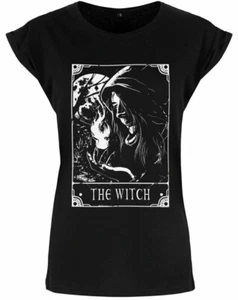 The Witch Tarot Card - Ladies Black T-Shirt, Gothic Supernatural, Deadly Tarot - Picture 1 of 4