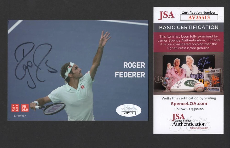 Roger Federer Signed Autograph 4x5.5 Photo Card - US Open Champion w/ JSA COA - Image 1 of 1