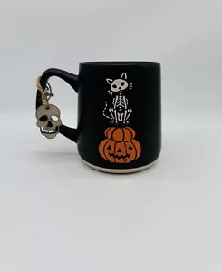 Taza de café Halloween esqueleto gato sobre calabaza cerámica 18 oz taza diseño prima - Imagen 1 de 6