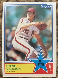 1983 Topps Baseball Steve Carlton All Star #406 - Philadelphia Phillies