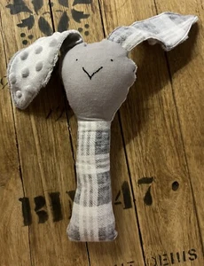 Flannel Bunny Rattle - Picture 1 of 2