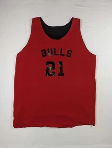 Vtg Eagle Sportswear Bulls #21 Reversible Jersey Tank Top Red  Black Size XL - Picture 1 of 8