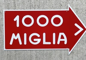 Large 16” 1000 Miglia Italian Racing Inspired Aluminum Sign - Picture 1 of 2