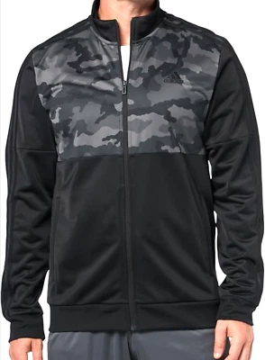 NEW ADIDAS MEN'S ESSENTIALS 3 STRIPES CAMO TRICOT  JACKET~ SIZE LARGE  #JE9630 - Image 1 of 4