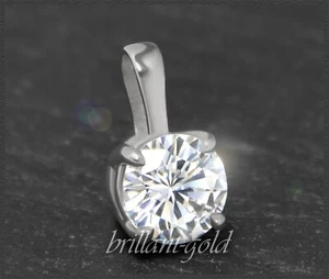 Diamant Anhänger, 1ct Solitär Brillant in River E & Si, 585 Weißgold Gleiter - Bild 1 von 7