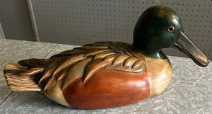 1988 DUCKS UNLIMITED TOM TABER CARVED SHOVELER DUCK DECOY SIGNED MEDALLION BIG - Picture 1 of 8