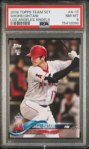 2018 Topps SHOHEI OHTANI A17 RC ROOKIE Team Set Los Angeles Angels PSA 8 NM MINT - Picture 1 of 2