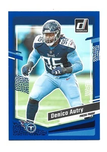 Fútbol americano Panini Donruss Press Proof 2023 azul #283 Denico Autry Tennessee Titans - Imagen 1 de 1