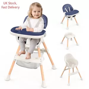 Baby High Chair Convertible 4-in-1 Highchairs High Chairs for Babies Toddlers - Picture 1 of 9