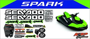 SEADOO SPARK 3 UP 2015 - 2022 Graphics / Decal / Sticker Kit Green - Picture 1 of 1