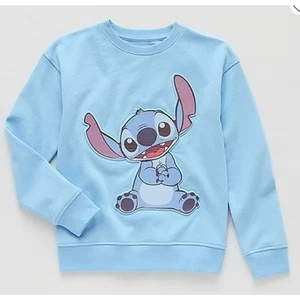 Disney Little Kids Crew Neck Long Sleeve Lilo & Stitch Sweatshirt Size 5/6 - Picture 1 of 4