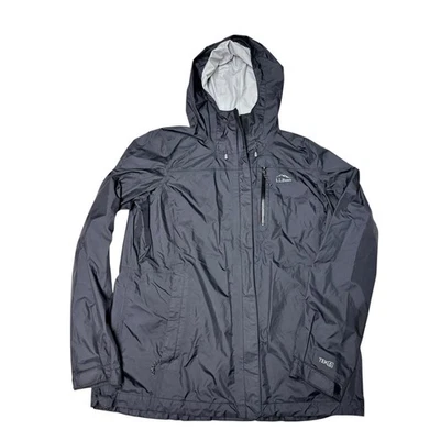 LLBean Womens TEK 2 Layer Rain Jacket Hooded Charcoal Gray Size L - Image 1 of 4