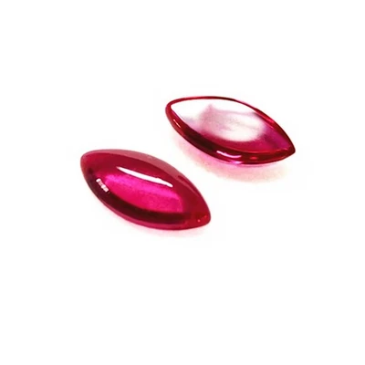 Blood-red Ruby Mohs Hardness 9 Smooth Polished Marquise Shape Ruby Cabochon - Image 1 of 4