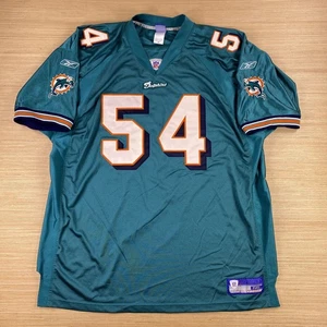 Vintage Reebok Jersey Mens 56 Green Miami Dolphins Zach Thomas #54 NFL Fan Sport - Picture 1 of 14