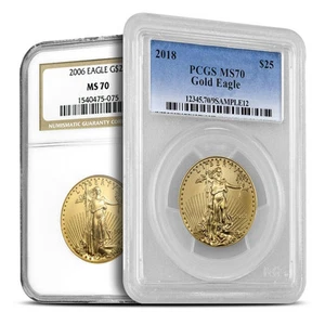 1/2 oz American Gold Eagle MS70 (Random Year, Varied Label, PCGS/NGC) - Picture 1 of 2