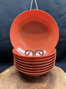 8-Vintage Brookpark Melamine Melmac Orange Coral Soup Cereal Large Bowl - Picture 1 of 21