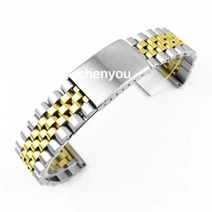 Pulsera de metal vintage Jubilee 18 19 20 mm 22 mm correa de reloj de acero inoxidable - Imagen 1 de 12
