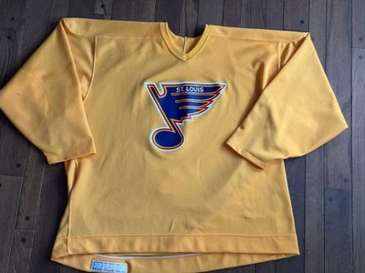 Vintage 1990s St. Louis Blues Maska Ultrafil CCM Practice Jersey - Yellow - Image 1 of 4