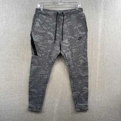 Nike Tech Fleece Joggers Pants Mens Small Gray Camo Tapered Pockets Drawstring* - Image 1 of 4