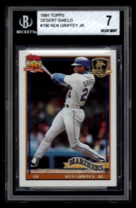 KEN GRIFFEY JR. BGS 7 NM 1991 TOPPS DESERT SHIELD BASEBALL CARD #790 CENTERED - Picture 1 of 2
