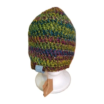 Gorro para mujer hecho a mano de ganchillo azul verdoso 18 pulgadas diadema Foto 1 de 3