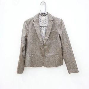 Hartford Glitter Blazer Size 8 Womens Silver Brown FLT04-TT - Picture 1 of 7