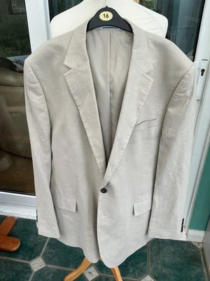 mens marks and spencer linen blend sports blazer jacket 48 long length - Image 1 of 4