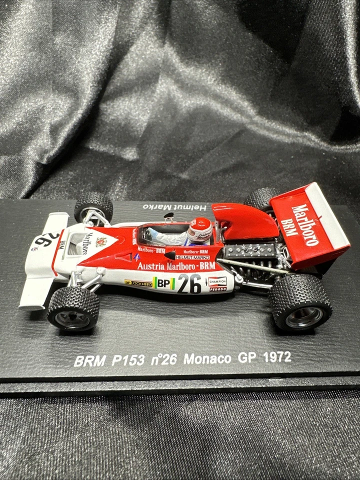 Spark 1:43 S1154 BRM P153 (#26) HELMUT MARKO MONACO GP 1972 Ships USA Boxed - Image 1 of 4