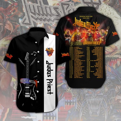 PALM ANGELS Abito manica corta Judas Priest camicia hawaiana