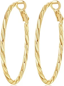 14 Karat Gold Creolen Ohrringe große Creolen für Damen Unikat...  - Bild 1 von 7