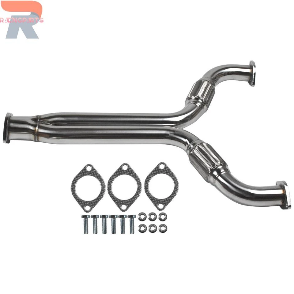 Tubo en Y flexible de acero inoxidable para 350Z Z33 G35 V35 350GT VQ35DE 2003-2008 Foto 1 de 4