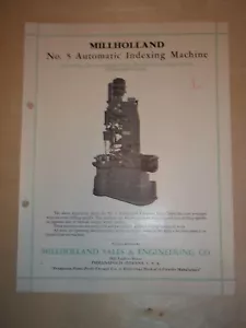 Catalogo vendite e ingegneria Millholland ~ macchina indicizzatrice - Foto 1 di 1