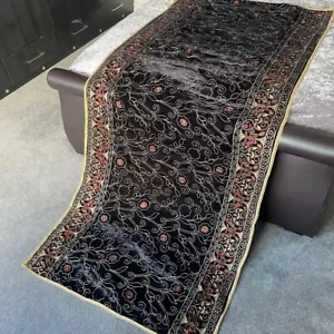 Black Embroidered Velvet Shawl | Bridal Shawl | Wedding Shawl | Wedding Gift - Picture 1 of 4