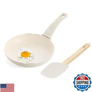 GreenLife Soft Grip 8" Bratpfanne Pfanne und Spatel Frühstück Kochgeschirr Set, PFA - Bild 1 von 5