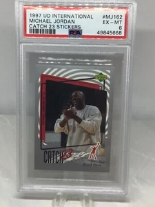 1997 UD International Sticker #MJ162 Michael Jordan PSA 6 - Bild 1 von 2