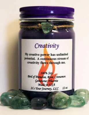 Creativity Bird of Paradise Rose Cinnamon Soy Hand Poured Purple 12oz Jar Candle - Image 1 of 4