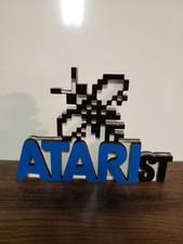 Atari ST sign display stand for shelf or gameroom (Atari show it off) computer 