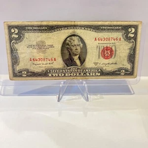 Series 1953B $2 Dollar Bill Legal Tender Red Seal Note (A64308746A) US Currency - Picture 1 of 2
