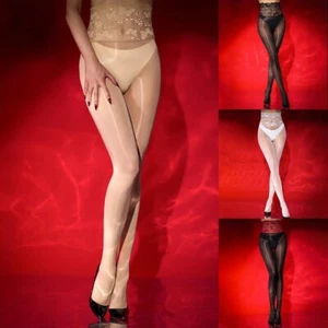 Schwarz-rote Strümpfe Spitze High Waist Sexy Dessous Strumpfhose seidig nahtlos - Bild 1 von 34