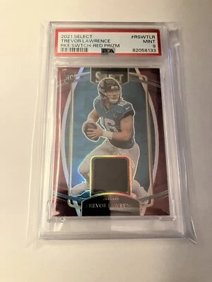 2021 Panini Select Trevor Lawrence Rookie Swatches - Red - PSA 9 - Image 1 of 2