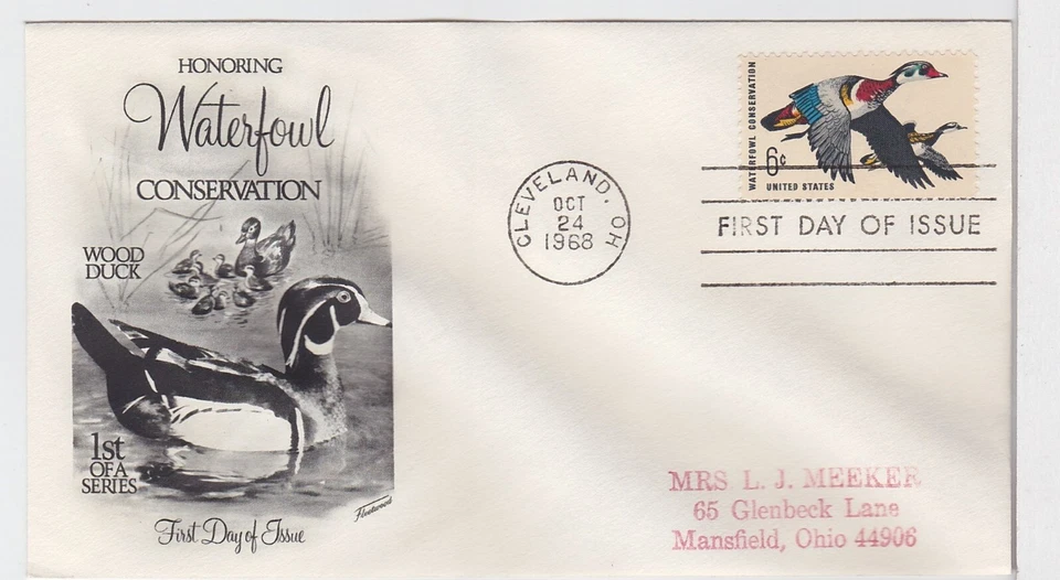 TurtlesTradingPost- Waterfowl- Ducks 1968 #1362 FDC Fleetwood Cachet - Image 1 of 1