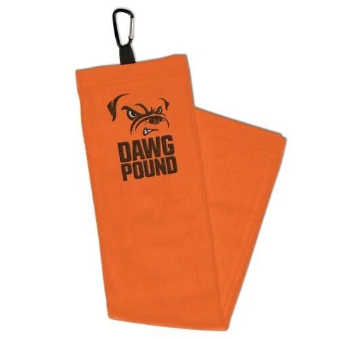 Cleveland Browns Golf Towel 15x25 NFL Tri-Fold Sports Fan Football Hook Clip Rag Cover