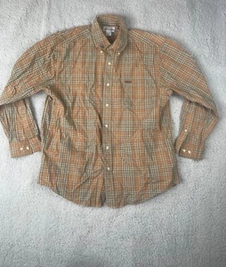 Vintage Carhartt Mens Button Up T-Shirt Brown Plaid Large - Picture 1 of 4