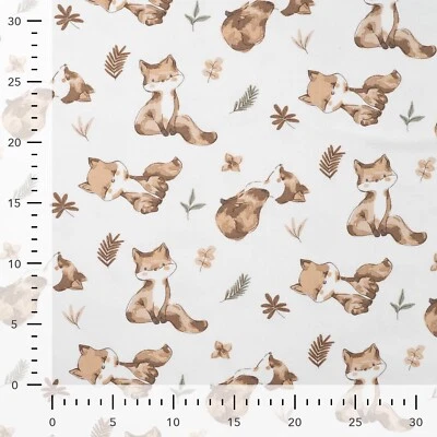 French Terry Füchse natur - Bild 1 von 3