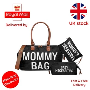 NEGRO Mamá Bolso de Mano Maternidad Manal Mamá Bolso de Gran Capacidad Mujeres Mango - Imagen 1 de 7